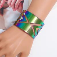 alliage de zinc bracelet manchette, Placage, bijoux de mode & pour femme, multicolore, protéger l'environnement, sans nickel, plomb et cadmium, 62*45mm, 2PC/lot, Vendu par lot