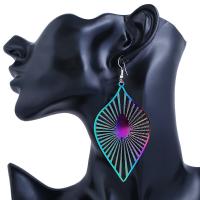 Pendientes de Aleación de Zinc, latón aro de pendiente, chapado, Joyería & para mujer & hueco, multicolor, libre de níquel, plomo & cadmio, 75*40mm, 2parespareja/Grupo, Vendido por Grupo