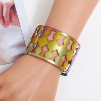 Zinc Alloy Cuff Bangle, forgyldt, mode smykker & Unisex, flerfarvede, nikkel, bly & cadmium fri, 62*45mm, 2pc'er/Lot, Solgt af Lot