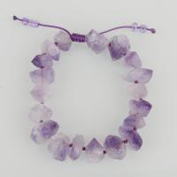 ametista braccialetto, Regolabile & gioielli di moda & naturale & unisex, viola, 9-17x6-11mm, Venduto per Appross. 7-9 pollice filo