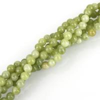 Jade Olive Üveggyöngy, Kerek, természetes & különböző méretű a választás, zöld, Lyuk:Kb 1.5mm, 60PC-k/Strand, Naponta eladott Kb 15 inch Strand