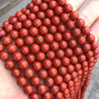 Red Jasper Üveggyöngy, Kerek, csiszolt, DIY & különböző méretű a választás, Lyuk:Kb 1mm, Által értékesített Strand