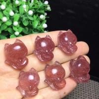 Strawberry Quartz Anhänger, geschnitzt, verschiedene Stile für Wahl, Rosa, 2PCs/Menge, verkauft von Menge