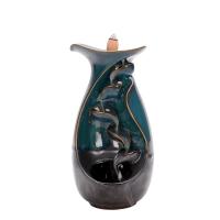 Backflow Incense Burner Porcelain handmade for home and office & durable blue Sold By PC