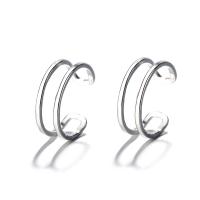 Argent sterling 925 Clip boucle d’oreille, Plaqué de platine, styles différents pour le choix & pour femme, 8x9mm, Vendu par paire