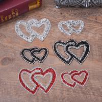 Klud Iron-on Patches, Heart, du kan DIY & med rhinestone, flere farver til valg, Solgt af PC