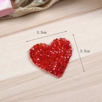 Cloth Iron-on Patches Heart DIY & with rhinestone Sold By PC