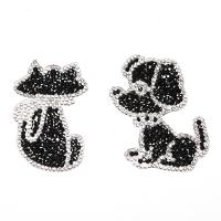 Strass Remendos de ferro, Animal, DIY & Vario tipos a sua escolha, preto, 10PCs/Lot, vendido por Lot