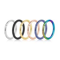 Huggie Hoop Øreringe, Stainless Steel, forgyldt, Unisex, flere farver til valg, 1.2x6mm, 10pc'er/Lot, Solgt af Lot