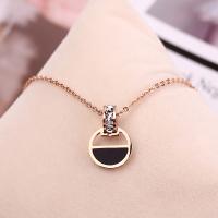 Titanium Steel Necklace with 5cm extender chain plated fashion jewelry & for woman rose gold color Sold Per 15 Inch Strand