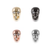 Cubic Zirconia Micro Pave Brass Beads Skull plated micro pave cubic zirconia nickel lead & cadmium free Approx 1mm Sold By Lot