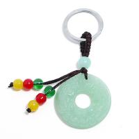 Jade Key Sluiting, plated, mode sieraden & voor vrouw, groen, 2pC's/Lot, Verkocht door Lot