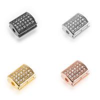 Cubic Zirconia Micro Pave Brass Beads Rectangle plated micro pave cubic zirconia nickel lead & cadmium free Approx 2mm Sold By Lot