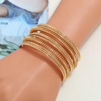 Zinklegering bangles, Zinc Alloy, plated, voor vrouw, gouden, nikkel, lood en cadmium vrij, 2pC's/Lot, Verkocht door Lot