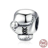 925 Sterling Silver Helmet, 925 Sterling hopea, Nyrkkeilyhanska, hapetus, tee-se-itse, 9x12mm, Myymät PC