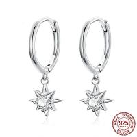 925 sterling zilver Drop Earring, geplatineerd, mode sieraden & micro pave zirconia & voor vrouw, 7x21mm, Verkocht door pair