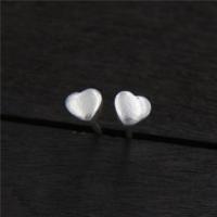 Thailand Sterling Silver Stud Earring, Hart, silver plated, mode sieraden & voor vrouw, 5.50mm, Verkocht door pair