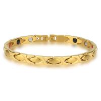 Roestvrij staal armbanden, plated, mode sieraden & uniseks, gouden, 6.5mm, Per verkocht Ca 8.46 inch Strand