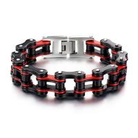 Pulsera de Acero Inoxidable, chapado, Joyería & para hombre, negro y rojo, 16mm, Vendido para aproximado 8.85 Inch Sarta