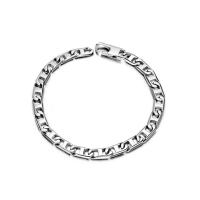 Tíotáiniam Cruach Bracelet, Cruach Tíotáiniam, snasta, jewelry faisin & do fear, 5.6mm, Fad Thart 8 Inse, Díolta De réir PC