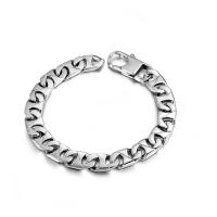 Tíotáiniam Cruach Bracelet, Cruach Tíotáiniam, snasta, jewelry faisin & stíl Punc & do fear, 8.9mm, Fad Thart 8 Inse, Díolta De réir PC