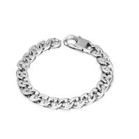 Tíotáiniam Cruach Bracelet, Cruach Tíotáiniam, snasta, jewelry faisin & do fear & log, 8.8mm, Fad Thart 8 Inse, Díolta De réir PC