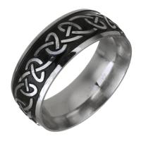 roestvrij staal Maar vinger ring, mode sieraden & voor de mens & glazuur, oorspronkelijke kleur, 8mm, Maat:9, Verkocht door PC