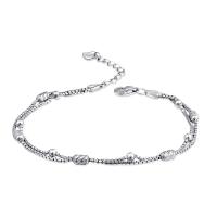 Argento Bracciali, 925 sterline d'argento, with 35mm extender chain, lucido, Doppio strato & per la donna, 5.3x3mmuff0c3mm, Lunghezza Appross. 6.88 pollice, 4Strandstrefolo/lotto, Venduto da lotto