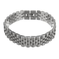 Stainless Steel smycken Armband, ROSTFRITT STÅL, mode smycken & för människan, ursprungliga färgen, 15.50mm, Såld Per Ca 8 inch Strand