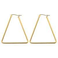 Rustfrit stål Lever Tilbage Earring, Stainless Steel, Triangle, forgyldt, mode smykker & for kvinde, flere farver til valg, 40mm, 6par/Bag, Solgt af Bag