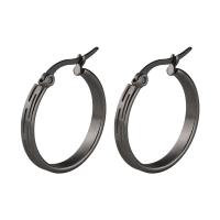 Mens Stainless Steel Hoop Earring, forgyldt, forskellig størrelse for valg & for kvinde, flere farver til valg, 4par/Bag, Solgt af Bag