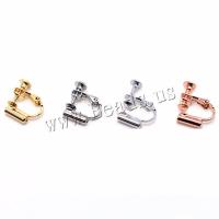 Accessoire clip en laiton pour boucle d'oreille, Placage, durable & DIY, plus de couleurs à choisir, protéger l'environnement, sans nickel, plomb et cadmium, 10x10mm, 30PC/sac, Vendu par sac