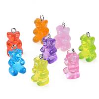 Harts Pendant, Bear, plated, DIY, blandade färger, 17*11mm, 10PC/Bag, Säljs av Bag