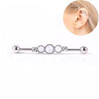 Ανοξείδωτο χάλυβα Ear Piercing Κοσμήματα, Από ανοξείδωτο χάλυβα, με Οπάλιο, κοσμήματα μόδας & υποαλλεργικά & για τη γυναίκα & με στρας, Sold Με PC