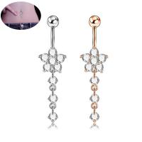 Stainless Steel Belly Ring with Cubic Zirconia & Brass fashion jewelry & for woman Sold By PC