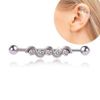 Stainless Steel Uho piercing nakit, Nehrđajući čelik, Hypo alergijske & za žene & s Rhinestone, Prodano By PC