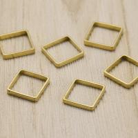 Messing Schmuckzubehör, Quadrat, hohl, originale Farbe, frei von Nickel, Blei & Kadmium, 20x20mm, 50PCs/Tasche, verkauft von Tasche