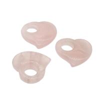 Rose Quartz Κρεμαστό κόσμημα, Flat Καρδιά, ροζ, 30*7mm, Τρύπα:Περίπου 10mm, Sold Με PC