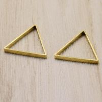 Mässing Smycken Finding, Triangle, ihålig, ursprungliga färgen, nickel, bly och kadmium gratis, 2.5x25mm, 50PC/Bag, Säljs av Bag