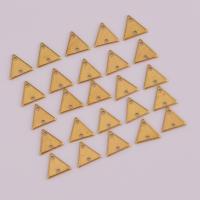 Connecteur de bijoux en laiton, triangle, boucle de 1/1, couleur originale, protéger l'environnement, sans nickel, plomb et cadmium, 8x9mm, Trou:Environ 1.2mm, 50PC/sac, Vendu par sac