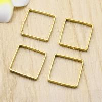 Ihåliga Brass Hängen, Mässing, Square, ursprungliga färgen, nickel, bly och kadmium gratis, 15x15mm, Hål:Ca 1mm, 50PC/Bag, Säljs av Bag