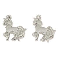 Acciaio inossidabile Animal Ciondoli, acciaio inox, Unicorno, colore originale, 24x19x3mm, Foro:Appross. 2mm, 100PC/borsa, Venduto da borsa