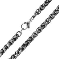 Stainless Steel Chain halskæde, byzantinske kæde & Unisex, oprindelige farve, 5mm, Solgt Per Ca. 24.5 inch Strand