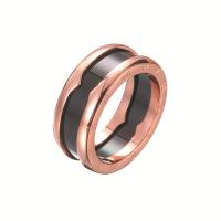 Titanium ringen, Titanium Staal, met Porselein, rose goud plated, uniseks & verschillende grootte voor keus, 3x8mm, Verkocht door PC