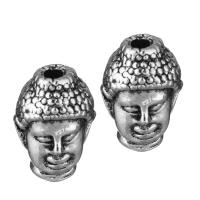 Zinc Alloy šperky Korálky, Zinek, Buddha, starožitné barva postříbřená, módní šperky, nikl, olovo a kadmium zdarma, 9x13x9.50mm, Otvor:Cca 2mm, 20PC/Lot, Prodáno By Lot