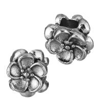 Abalorios de Aleación de Zinc en Forma Flor, chapado en color de plata antigua, Joyería, libre de níquel, plomo & cadmio, 10.50x8.50x9mm, agujero:aproximado 4mm, 50PCs/Grupo, Vendido por Grupo