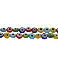 Evil Eye Χάντρες Lampwork, Γυάλινα, Ματάκια, διαφορετικό μέγεθος για την επιλογή, μικτά χρώματα, Τρύπα:Περίπου 0.8mm, Μήκος 15.7 inch, 5Σκέλη/τσάντα, Sold Με τσάντα