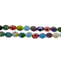 Millefiori Lampwork Koralik, mieszane wzór, 8*6mm, otwór:około 0.5mm, długość 15.7 cal, 5nici/torba, sprzedane przez torba