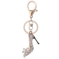 Sinc Alloy Príomh Clasp, Bróga, plátáilte, unisex & le rhinestone, órga, nicil, luaidhe & caidmiam saor in aisce, 115x43mm, Díolta De réir PC