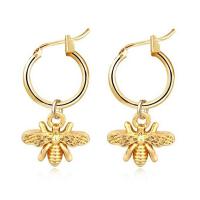 Zinc Alloy Håndtaget tilbage Earring, Bee, forgyldt, mode smykker & for kvinde, gylden, nikkel, bly & cadmium fri, 14x10mm, Solgt af par